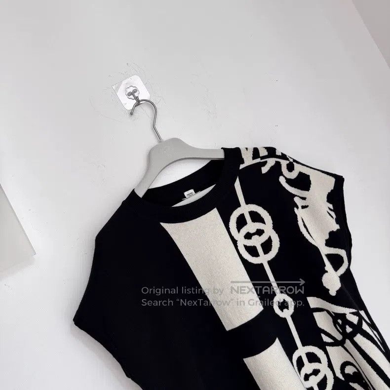 Hermes Hermes Black and White Knit Sweater Size XS / US 0-2 / IT 36-38 - 3 Thumbnail