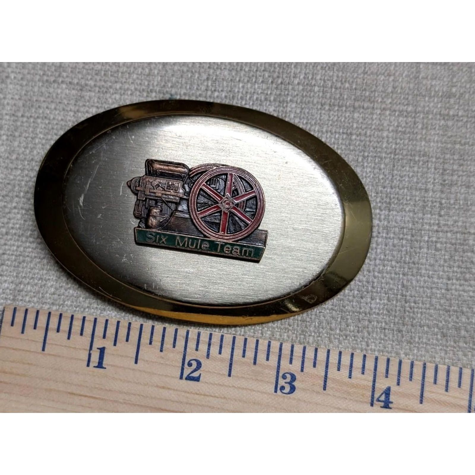 Vintage VINTAGE SIX MULE TEAM belt buckle ENGINE western TRACTOR chrome cowboy AMANCO Buckle Mens Chrome Belt Buckle 2.5" x 3.75" Fits 1.5" Belt Size ONE SIZE - 5 Thumbnail