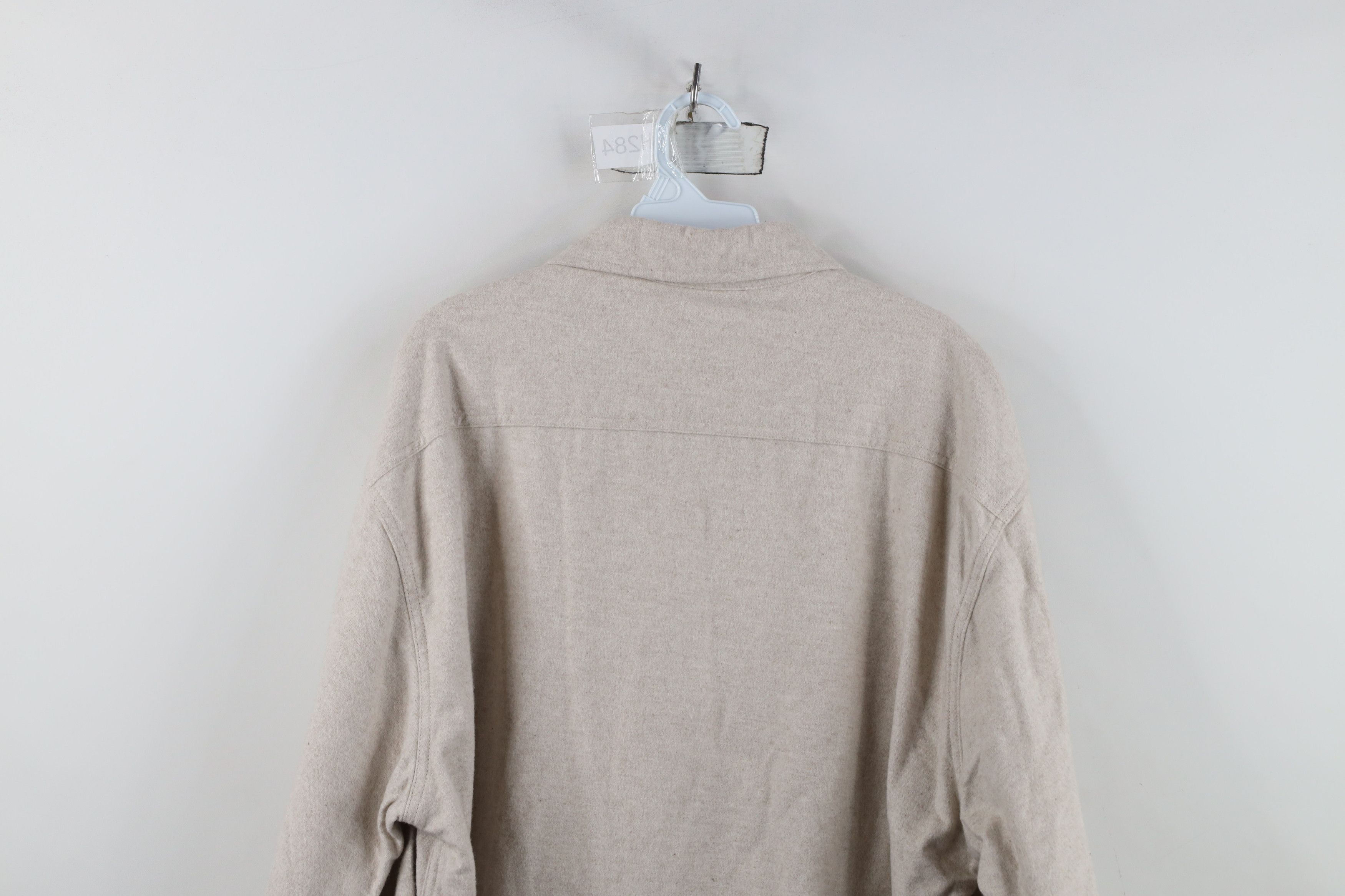 Vintage Vintage 90s Streetwear Chamois Cloth Button Shirt Beige Size US L / EU 52-54 / 3 - 13 Thumbnail