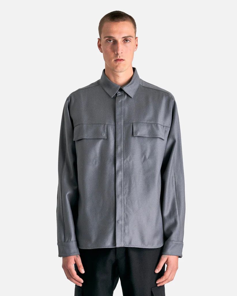 GR10K o1s1v1r1oon0925 Flannel Piping Overshirt in Grey Size US L / EU 52-54 / 3 - 1 Thumbnail