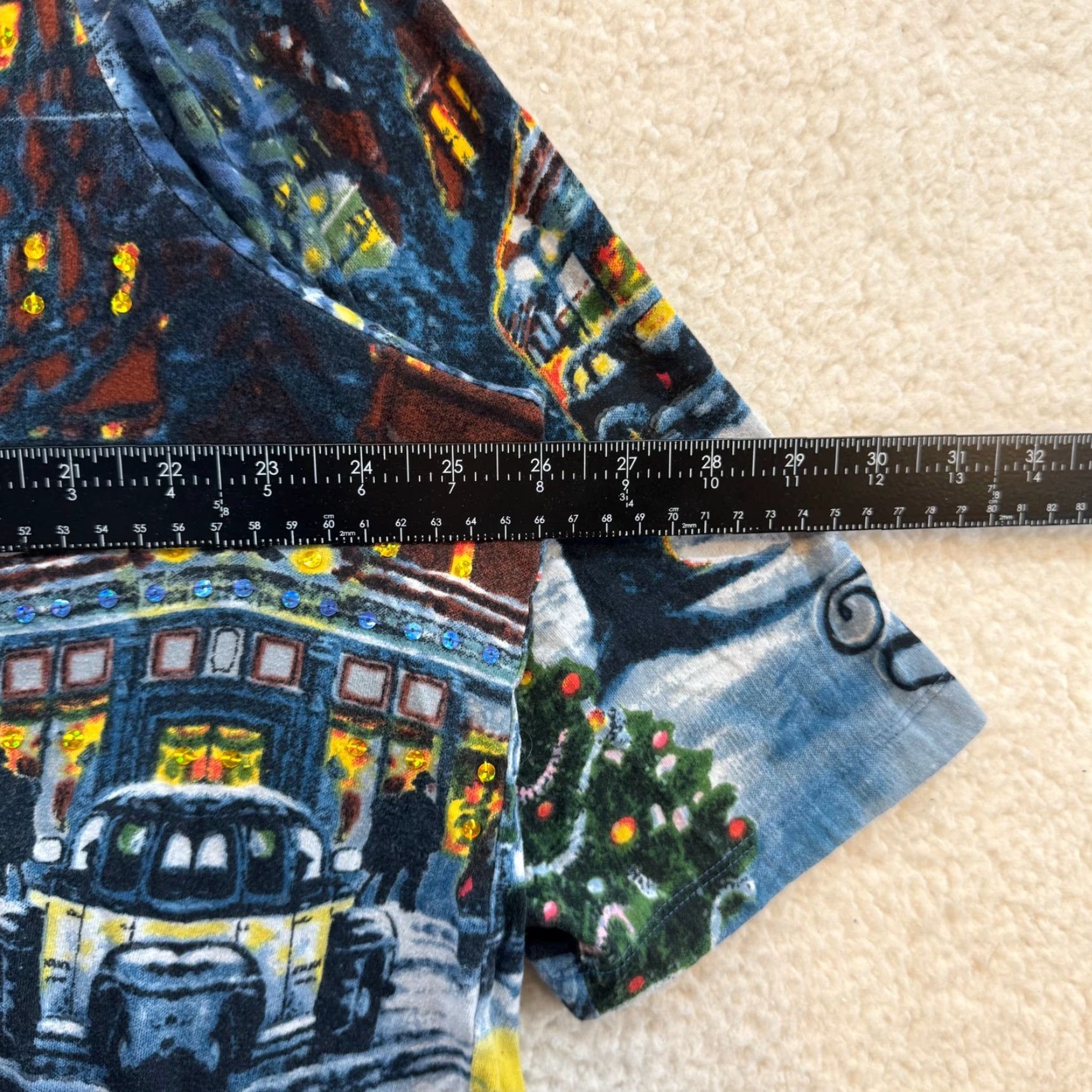 Vintage VINTAGE Y2K Christmas Tree Town Shirt 1X 1820 Blue Graphic Sequin All Over Print Shirt 1X Blue Mens Womens Boys Girls Size XL / US 12-14 / IT 48-50 - 7 Thumbnail