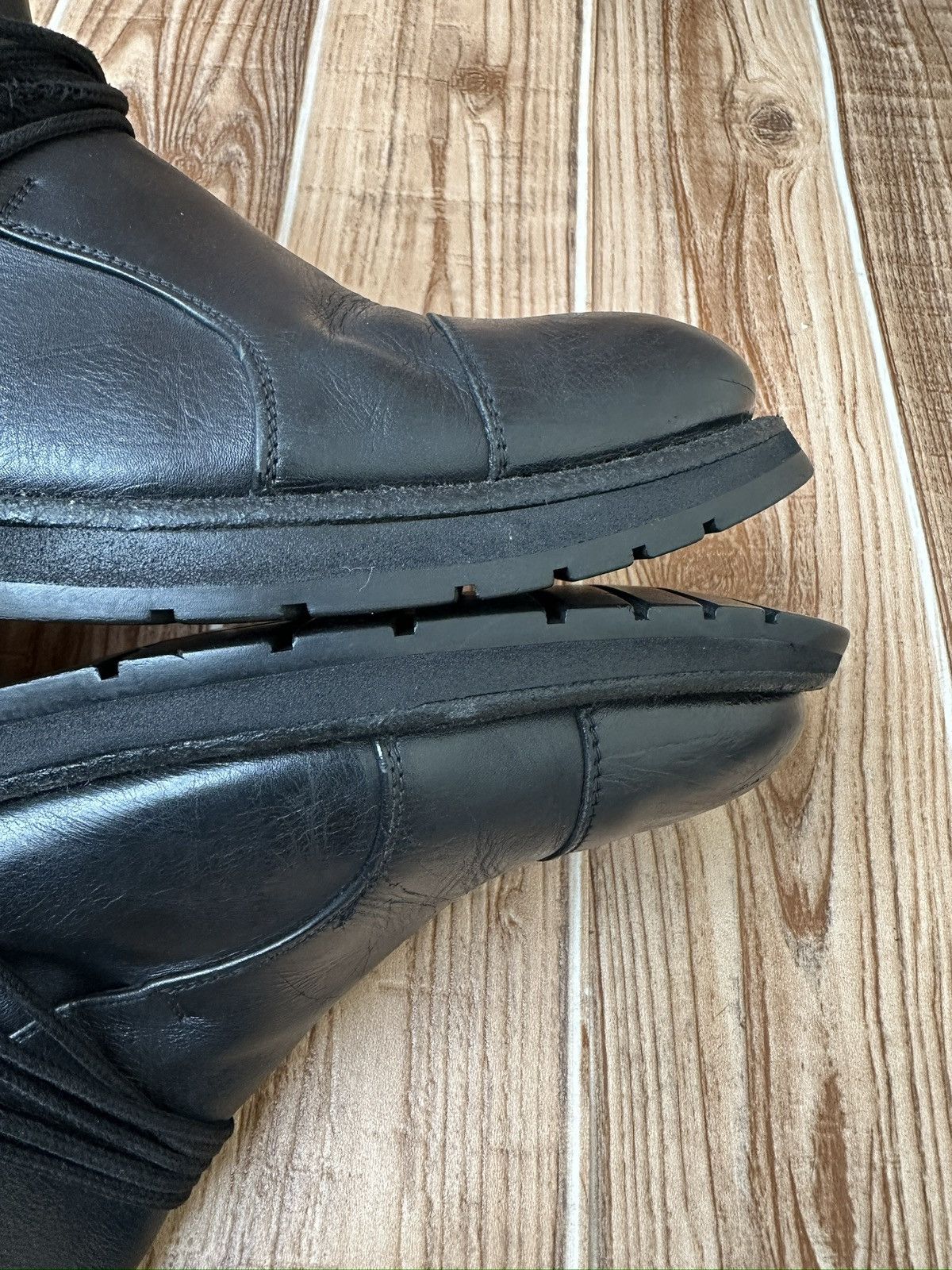Emporio Armani Empirio Armani Leather Biker Lace Up Boots Like Rick Owens Size US 10 / EU 43 - 18 Thumbnail