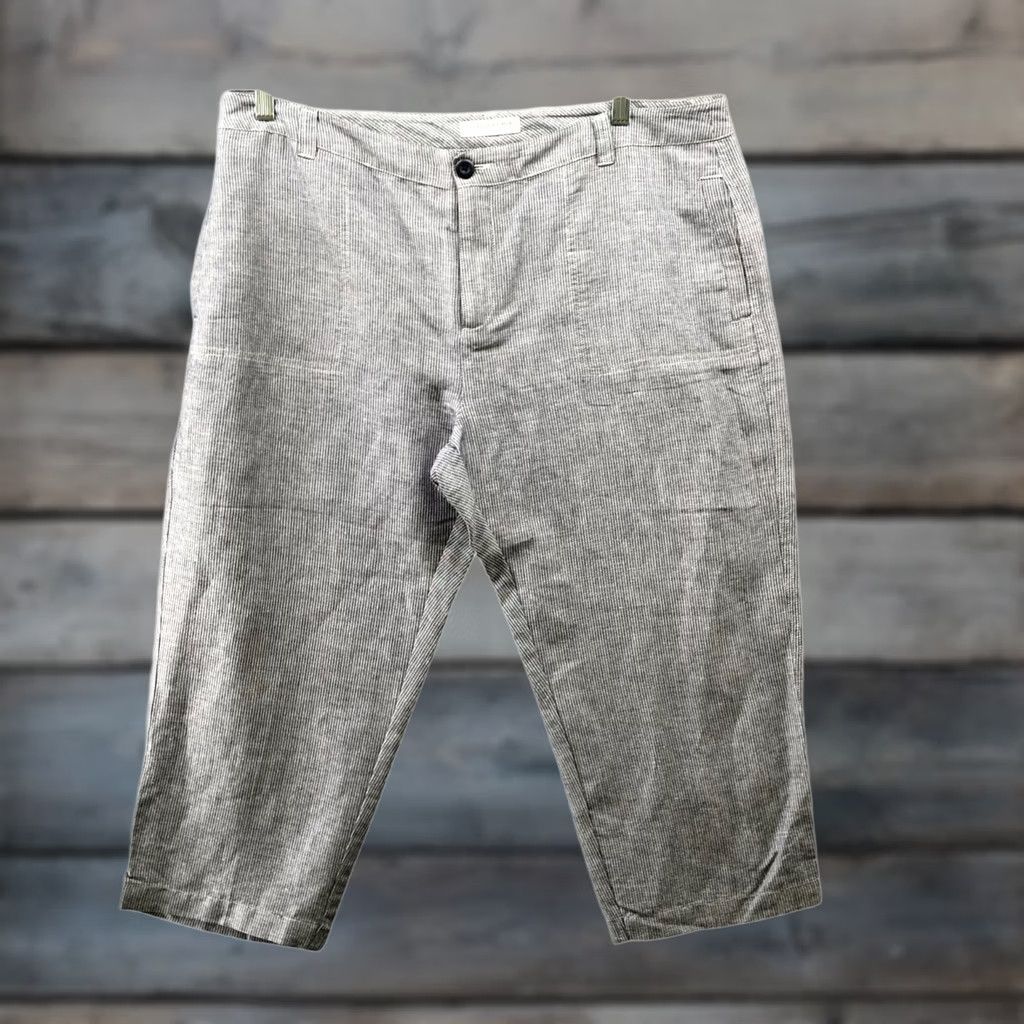 Coldwater Creek Coldwater Creek Womens Size 16 Capri Pants Blue White Stripe Coastal Linen Blend Casual Size 38" / US 16 / IT 52 - 1 Thumbnail