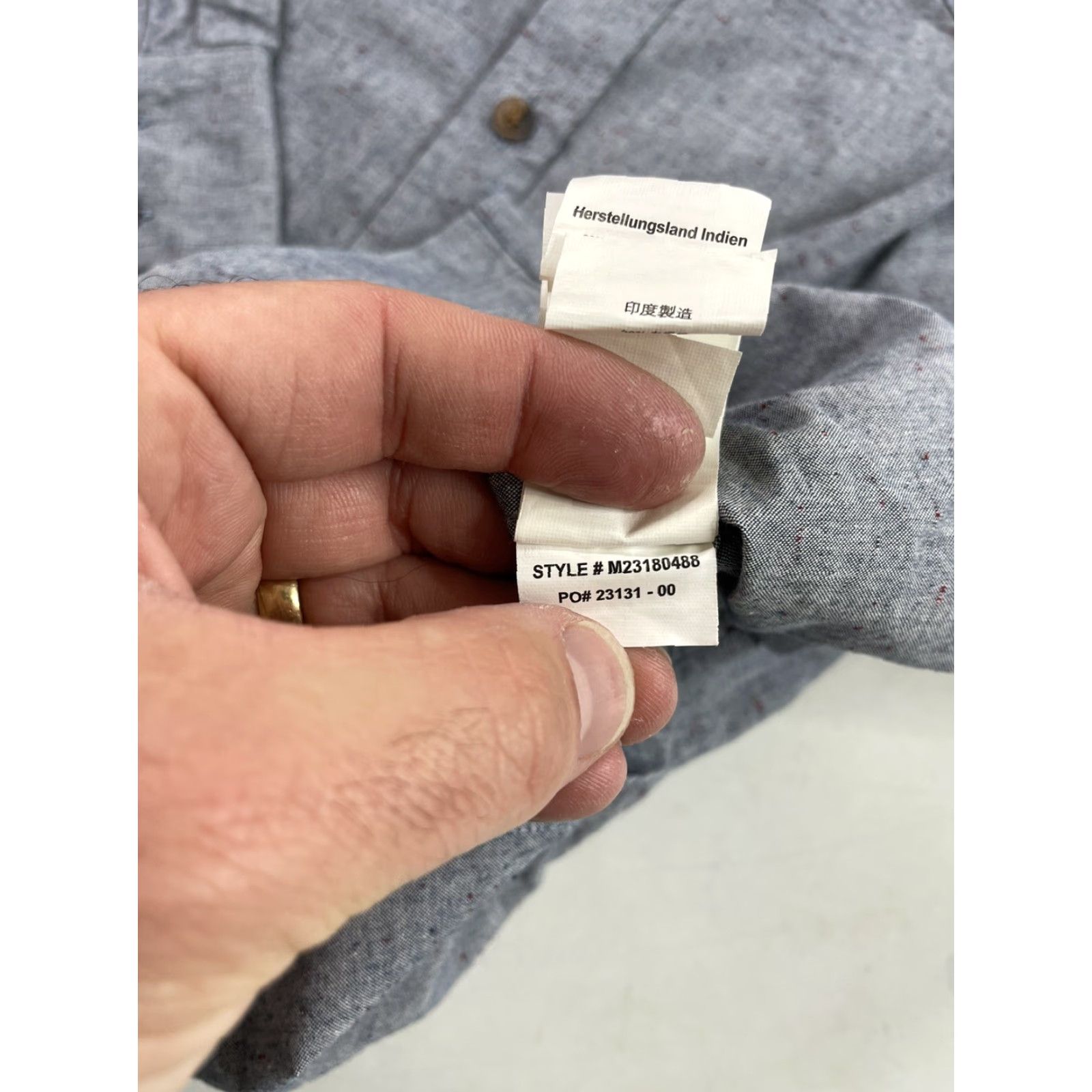 Prana VINTAGE Prana Long Sleeve Chambray Speckled Shirt Men's Small Button Up Organic Cotton Size US S / EU 44-46 / 1 - 5 Thumbnail