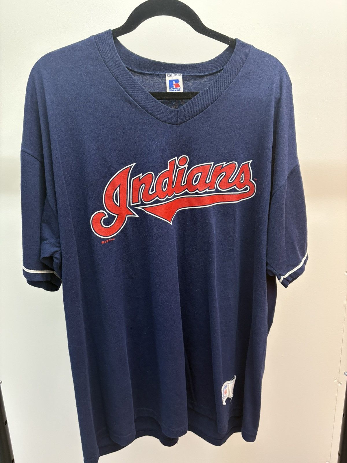 MLB × Russell Athletic × Vintage Vintage Cleveland Indians Tshirt Size US XXL / EU 58 / 5 - 1 Thumbnail