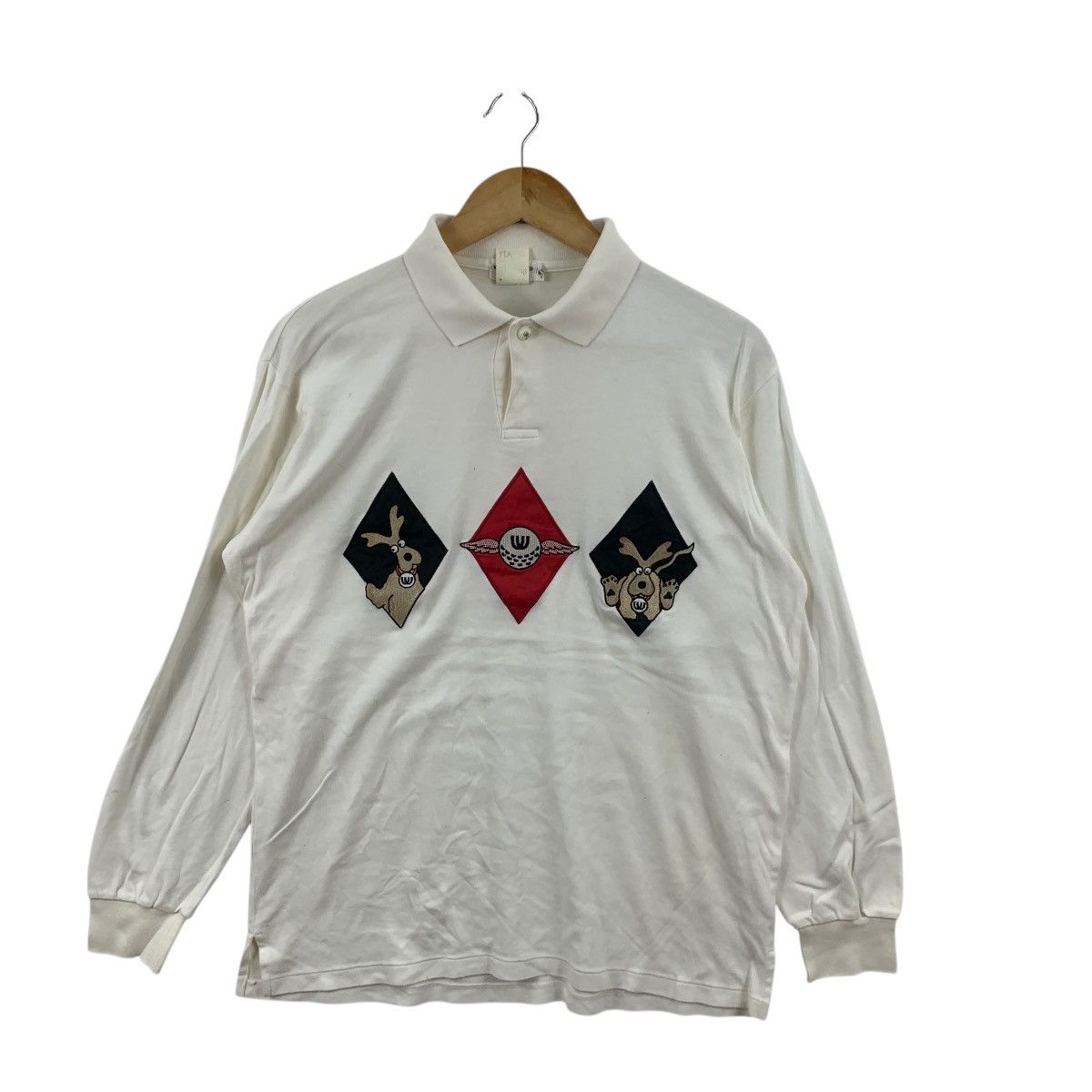 Vintage Vintage MU SPORTS JAPAN Deer Embossed Logo Polo Tee Shirt Size M / US 6-8 / IT 42-44 - 4 Thumbnail
