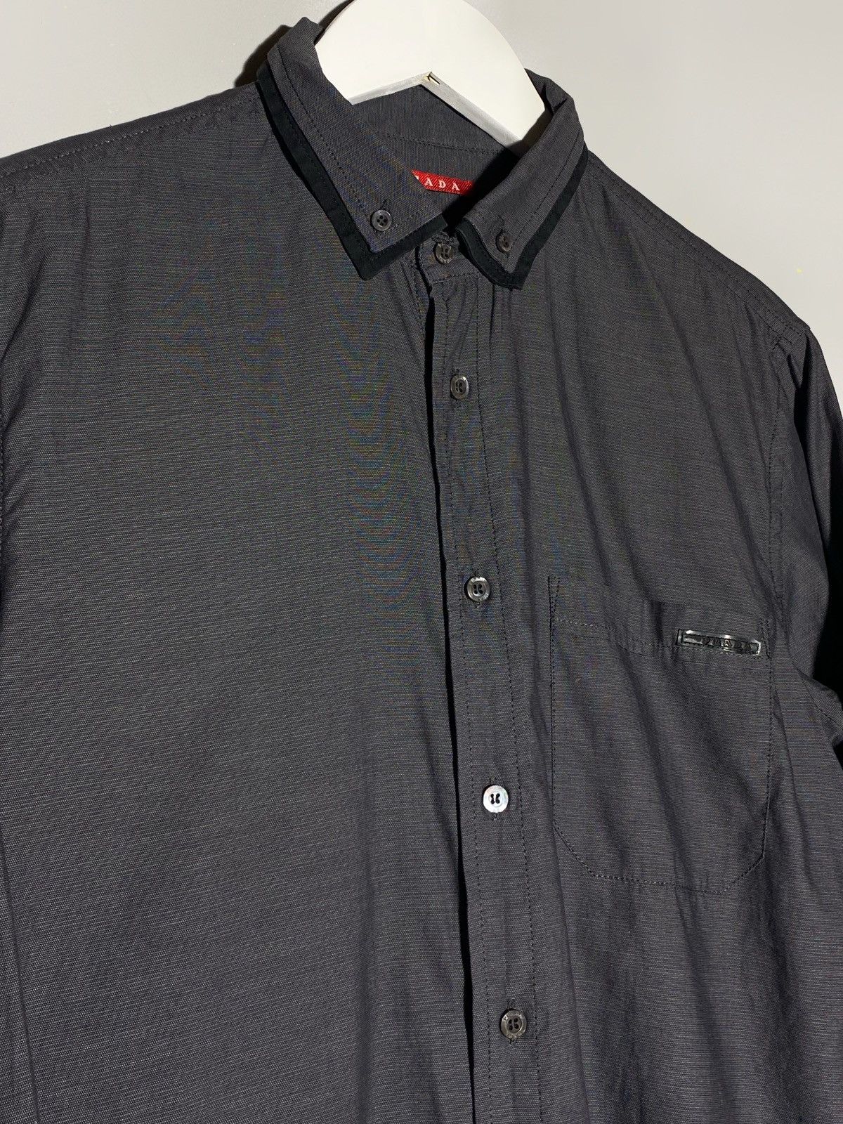 Prada Prada Dark Grey Black Tab Long Sleeve Button Up Shirt Size US M / EU 48-50 / 2 - 4 Thumbnail