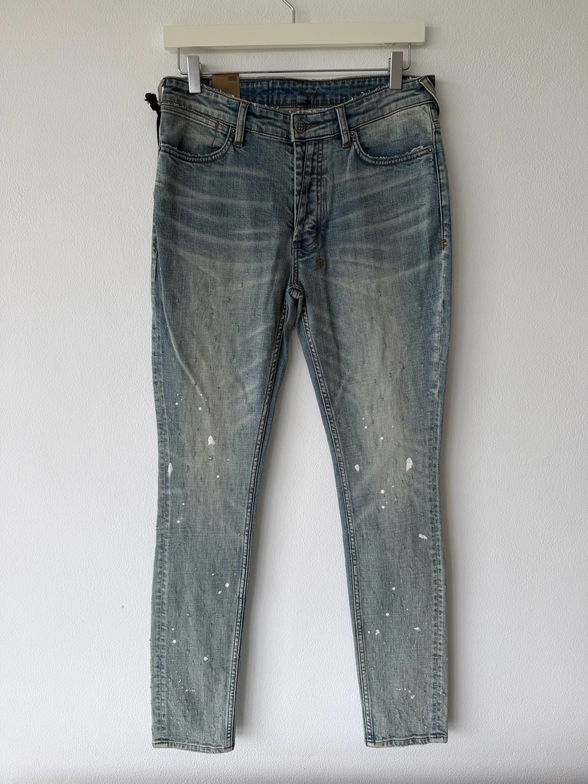 Ksubi new Ksubi mens jeans van winkle splatter distress blue 32 Size US 32 / EU 48 - 1 Thumbnail