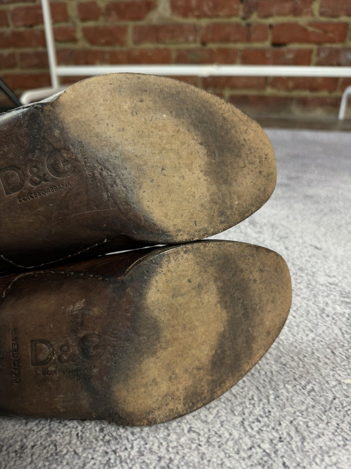 Dolce & Gabbana × Vintage DOLCE GABBANA Vintage Leather Unisex Boots Shoes Brown Size US 10 / IT 40 - 11 Thumbnail