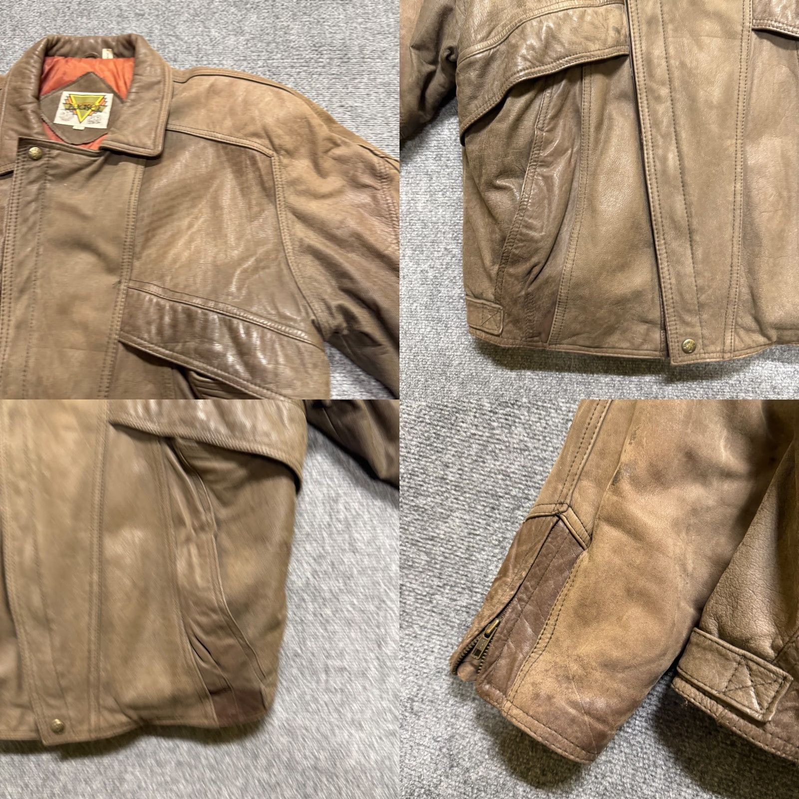 Vintage VTG Leather Jacket Men's L Brown Genuine Leather Heavy Overcoat Jacket Brown Mens L Leather VTG Size US L / EU 52-54 / 3 - 8 Thumbnail