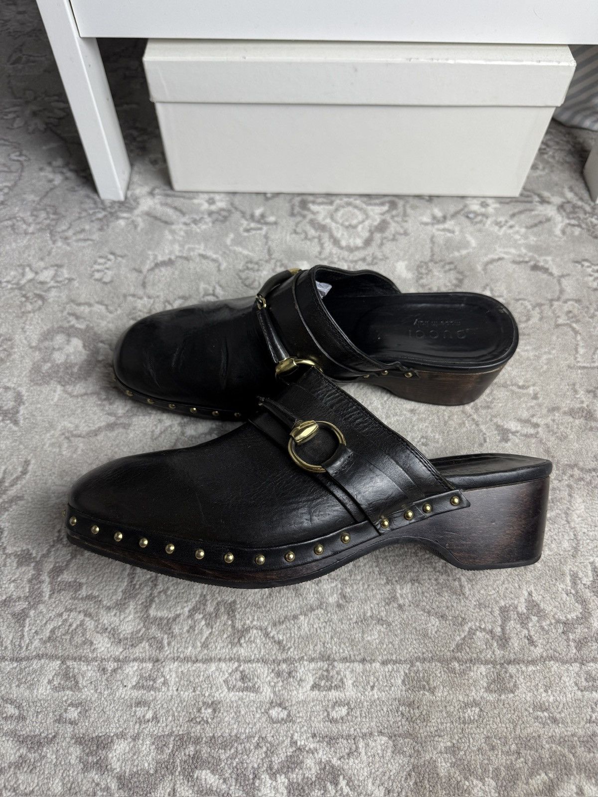 Gucci Gucci black horsebit leather clogs mules US10 designer luxury Size US 10 / EU 43 - 5 Thumbnail