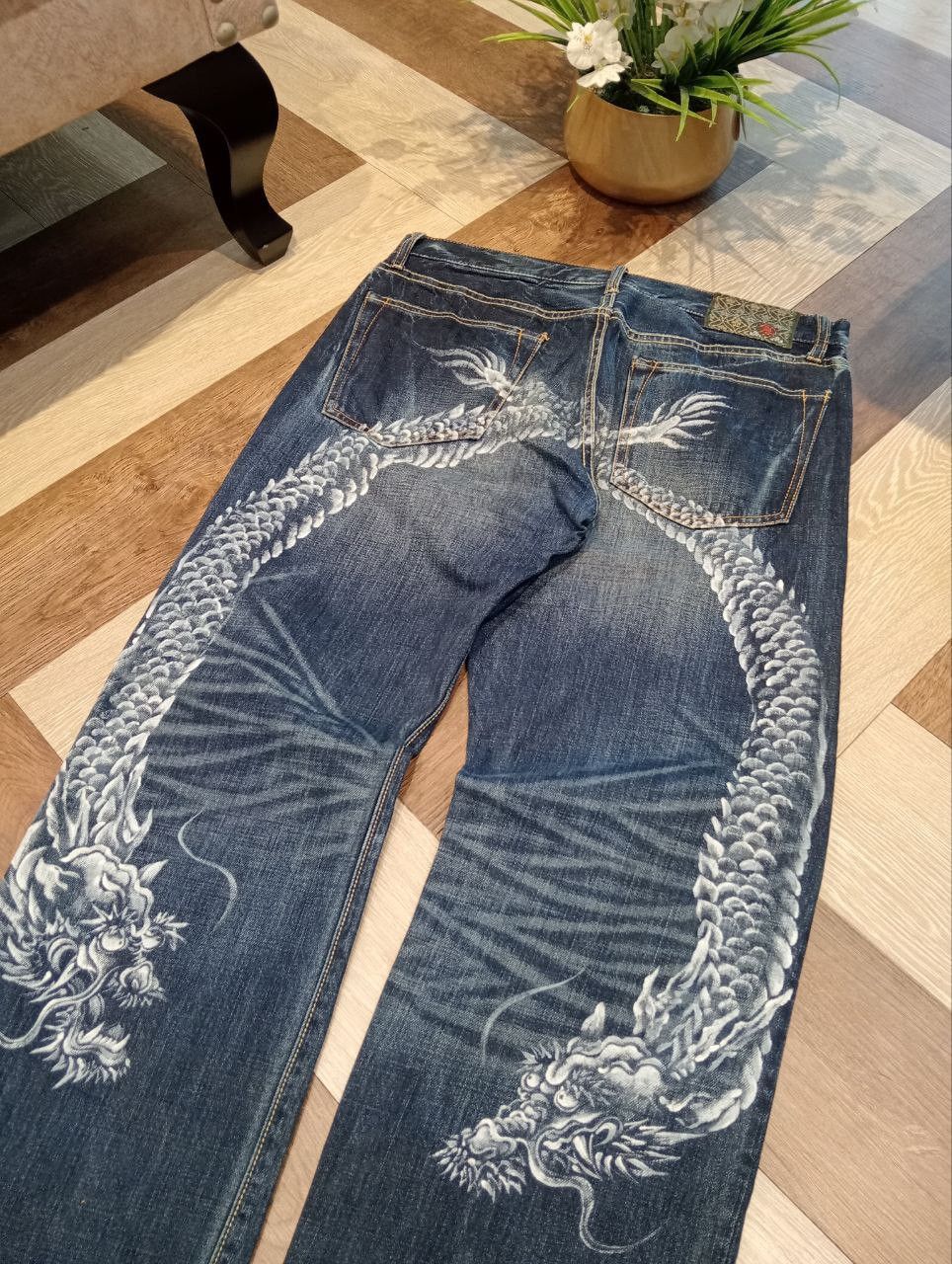 Eternal ETERNAL JAPAN DRAGON BLUE DENIM SUKAJAN PANTS Size US 34 / EU 50 - 12 Thumbnail
