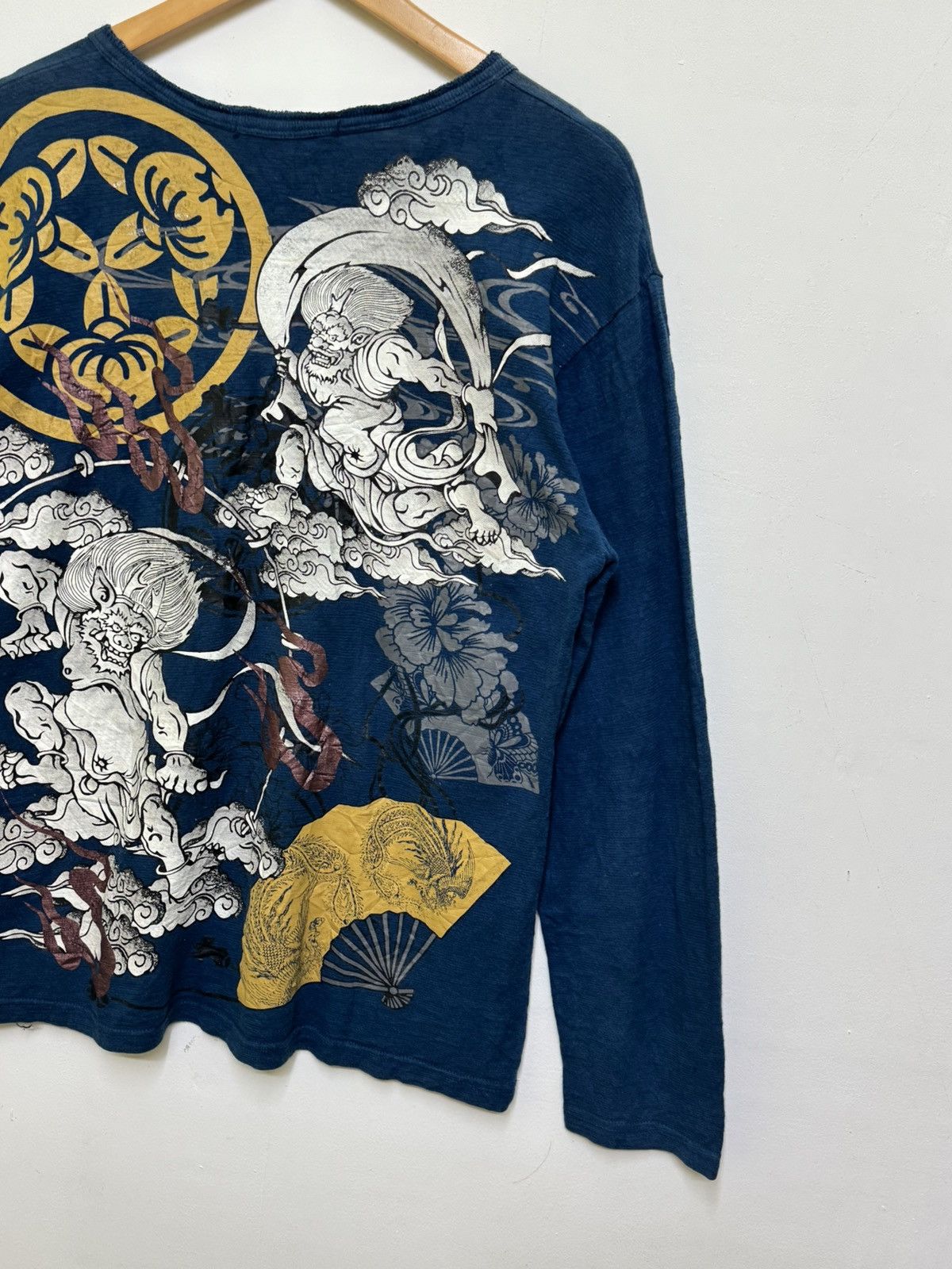 Japanese Brand Japanese Graphic Japanese God of Wind Faded Long Sleeve Size US M / EU 48-50 / 2 - 10 Thumbnail