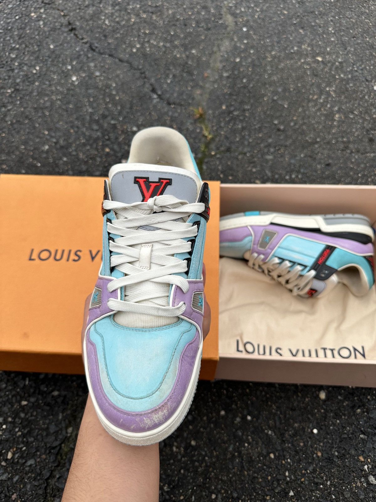 Louis Vuitton Louis Vuttion Trainer Purple/Blue Size US 8 / EU 41 - 2 Thumbnail