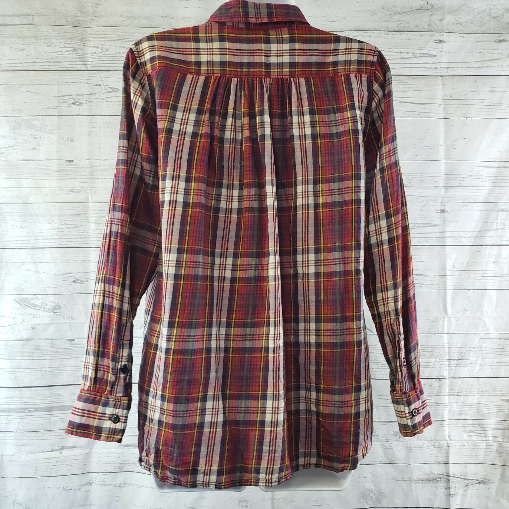 Vintage Denim & Supply Ralph Lauren Womens Utility Button Front Shirt Sz Small Red Plaid Shirt Womens Small Red Plaid Button-Up Cotton Vintage: No Size S / US 4 / IT 40 - 4 Thumbnail