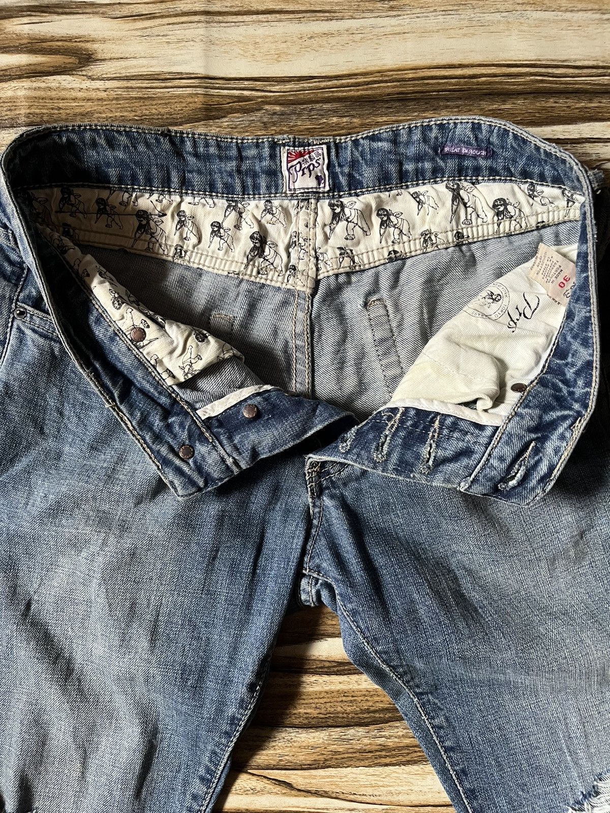 Prps Prps Distressed Blue Jean Jeans Fly Button 501 Cutting Size US 30 / EU 46 - 1 Thumbnail