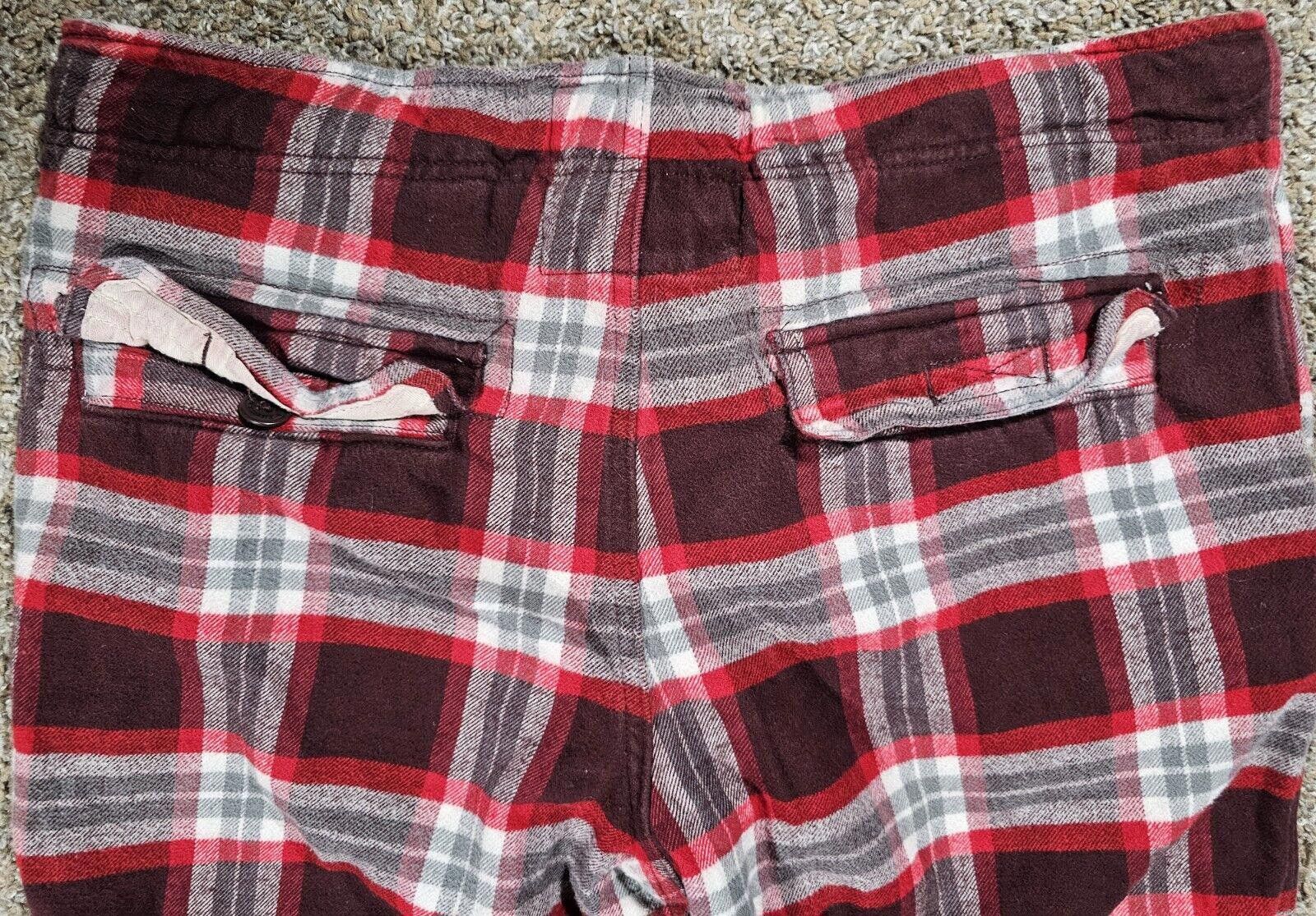 Abercrombie & Fitch Abercrombie Fitch L Red Flannel Pants Button Fly THICK HEAVY Size US 34 / EU 50 - 8 Thumbnail