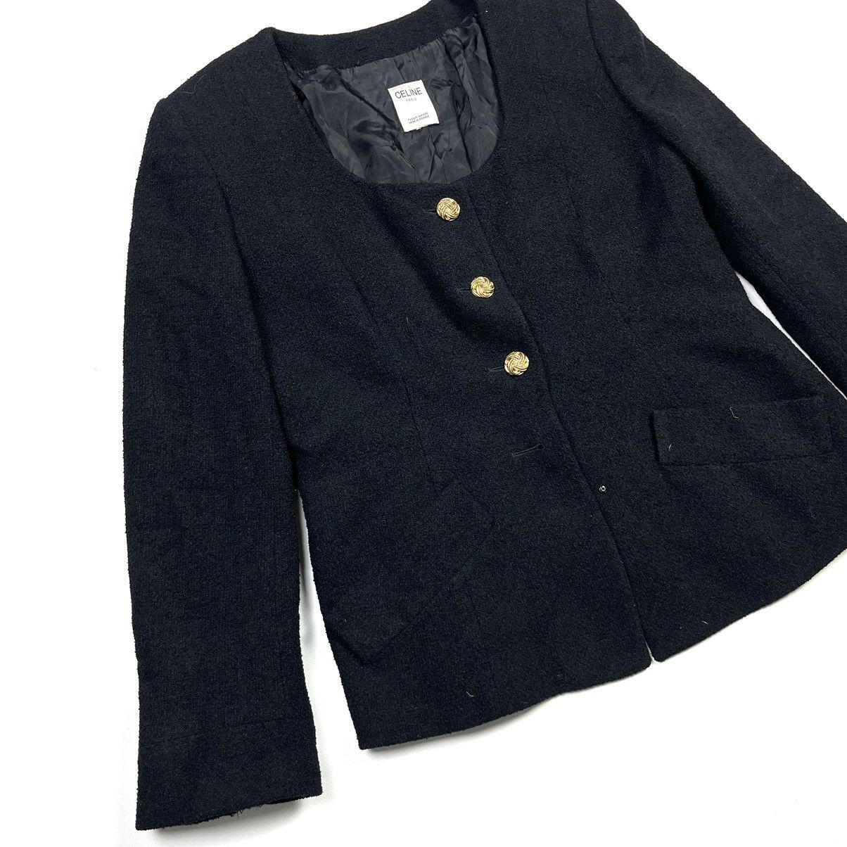Celine Celine Vintage Luxury Wool Blazer Jacket Archival Black Size L / US 10 / IT 46 - 2 Thumbnail