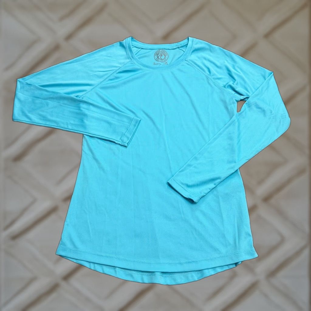 Vintage Vapor Apparel Active Shirt Womens S Blue Raglan Long Sleeve Crew Neck Top Size S / US 4 / IT 40 - 1 Thumbnail