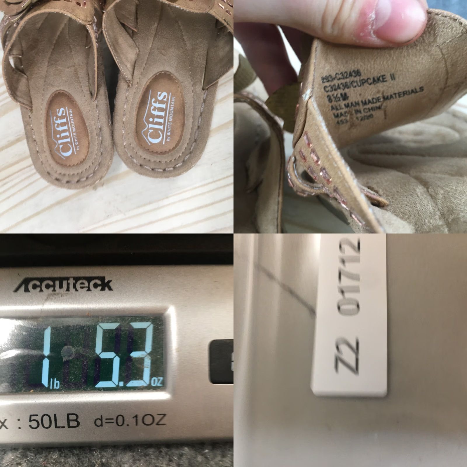Vintage Cliffs by White Mountain Sandals Flip Flop Cupcake II Womens 8.5M Beige Slip On Casual Sandal Size US 9 / IT 39 - 9 Thumbnail