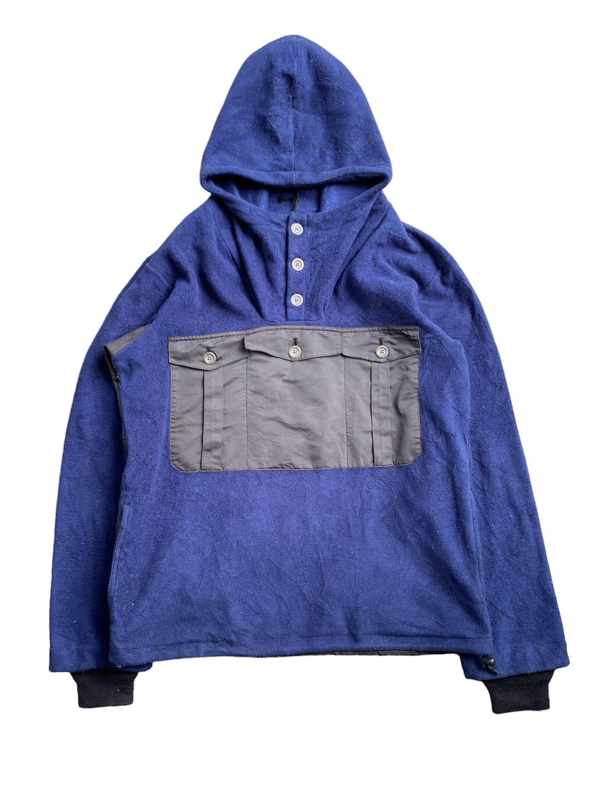 image of Jun Takahashi x Vandalize Aw98 Vandalize N.w.o Ninja Triple Center Pocket Fleece in Blue (Size Larg
