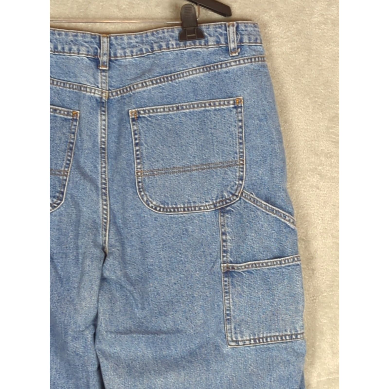 Cotton On Cotton On Denim Jeans Baggy wide leg Carpenter Womens 14 Grunge Skater Retro Relaxed Blue Denim Wide-Leg 14 Womens Size 36" / US 14 / IT 50 - 3 Thumbnail