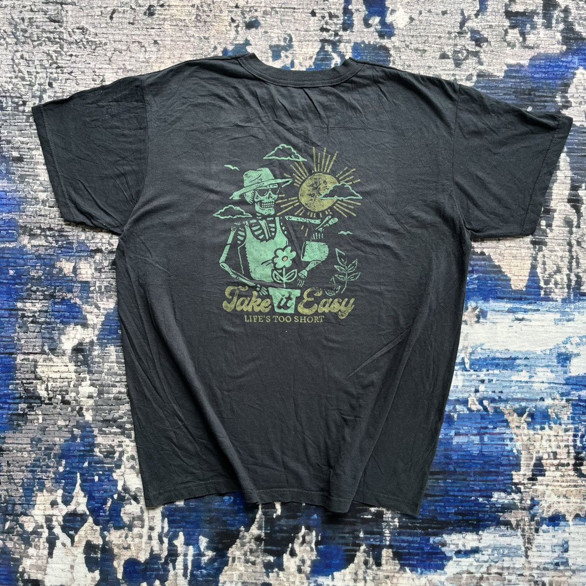 Fruit Of The Loom 🔥Vintage FOTL 90s Skull Farm Single Pocket Tee Size US L / EU 52-54 / 3 - 1 Thumbnail