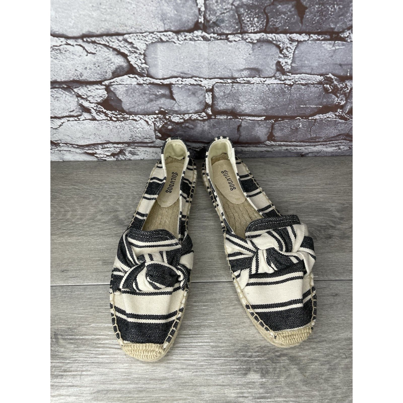 Soludos Soludos Striped Espadrille Bow Blue Cream Nautical Shoes Wom Size US 9 / IT 39 - 2 Thumbnail