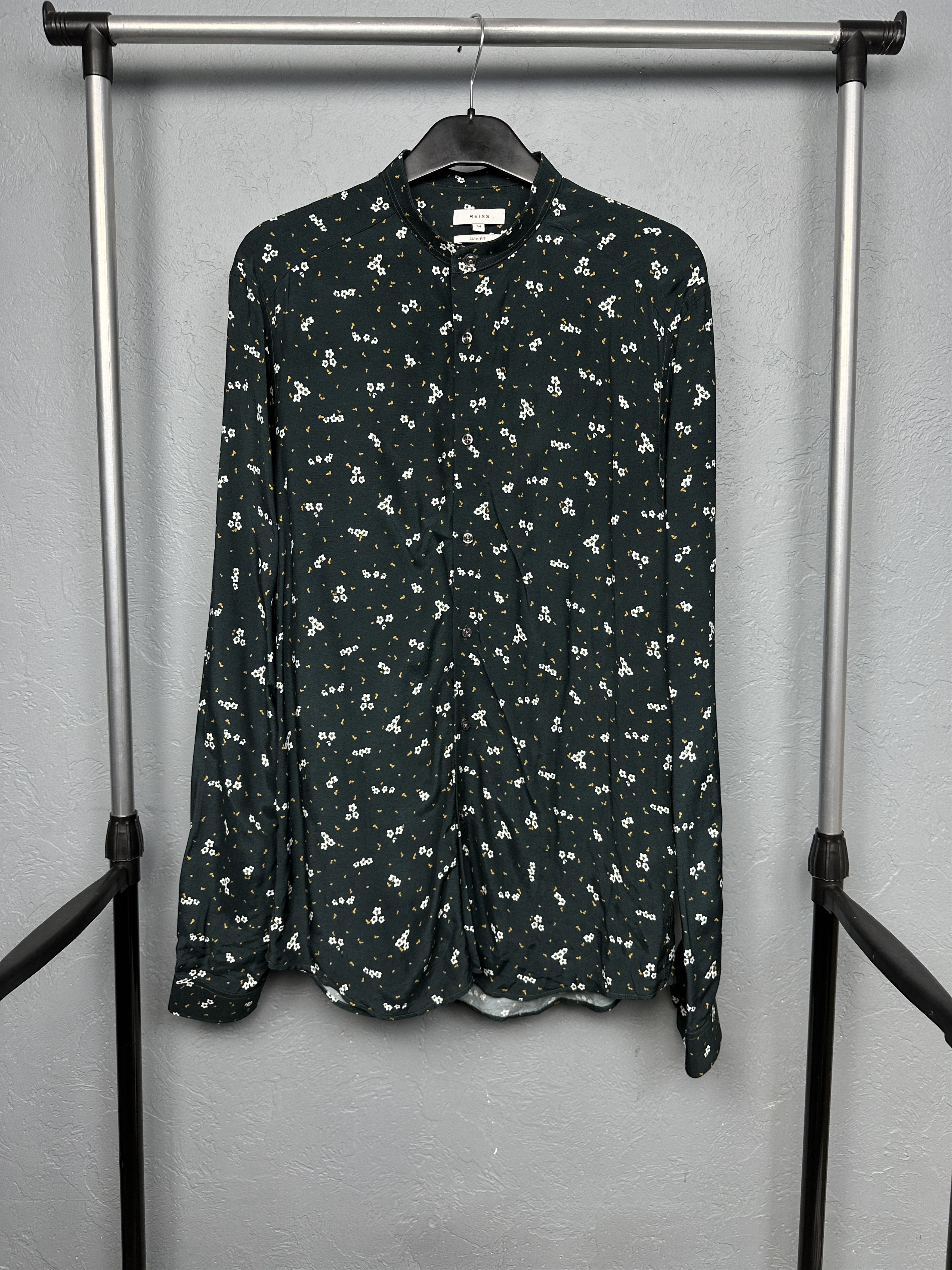 Reiss Reiss Mens Long Sleeve Floral Print Shirt Slim Fit Size US M / EU 48-50 / 2 - 1 Thumbnail