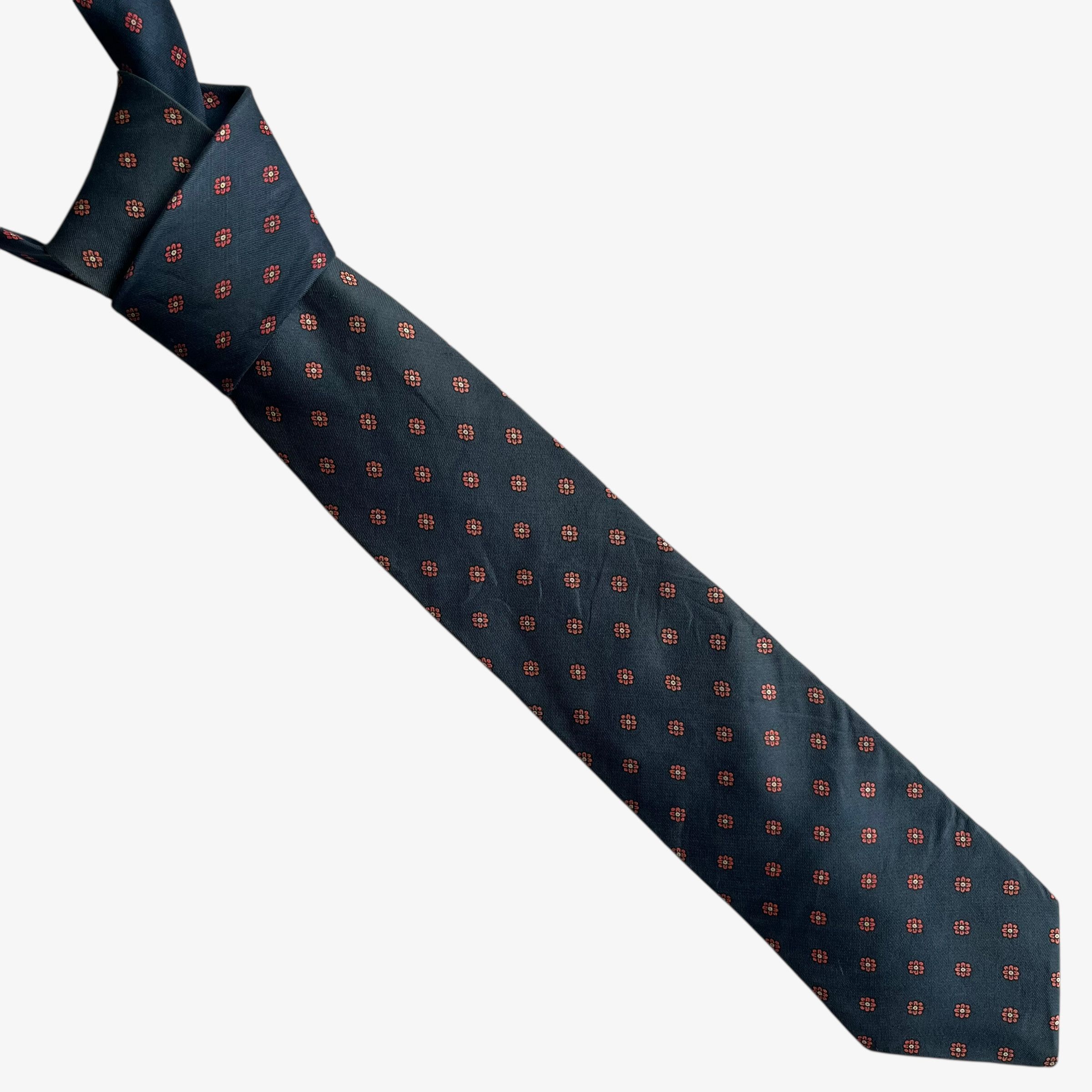 Gant Vintage 90s Gant Abstract Floral Geometric Print Silk Tie Size ONE SIZE - 1 Thumbnail