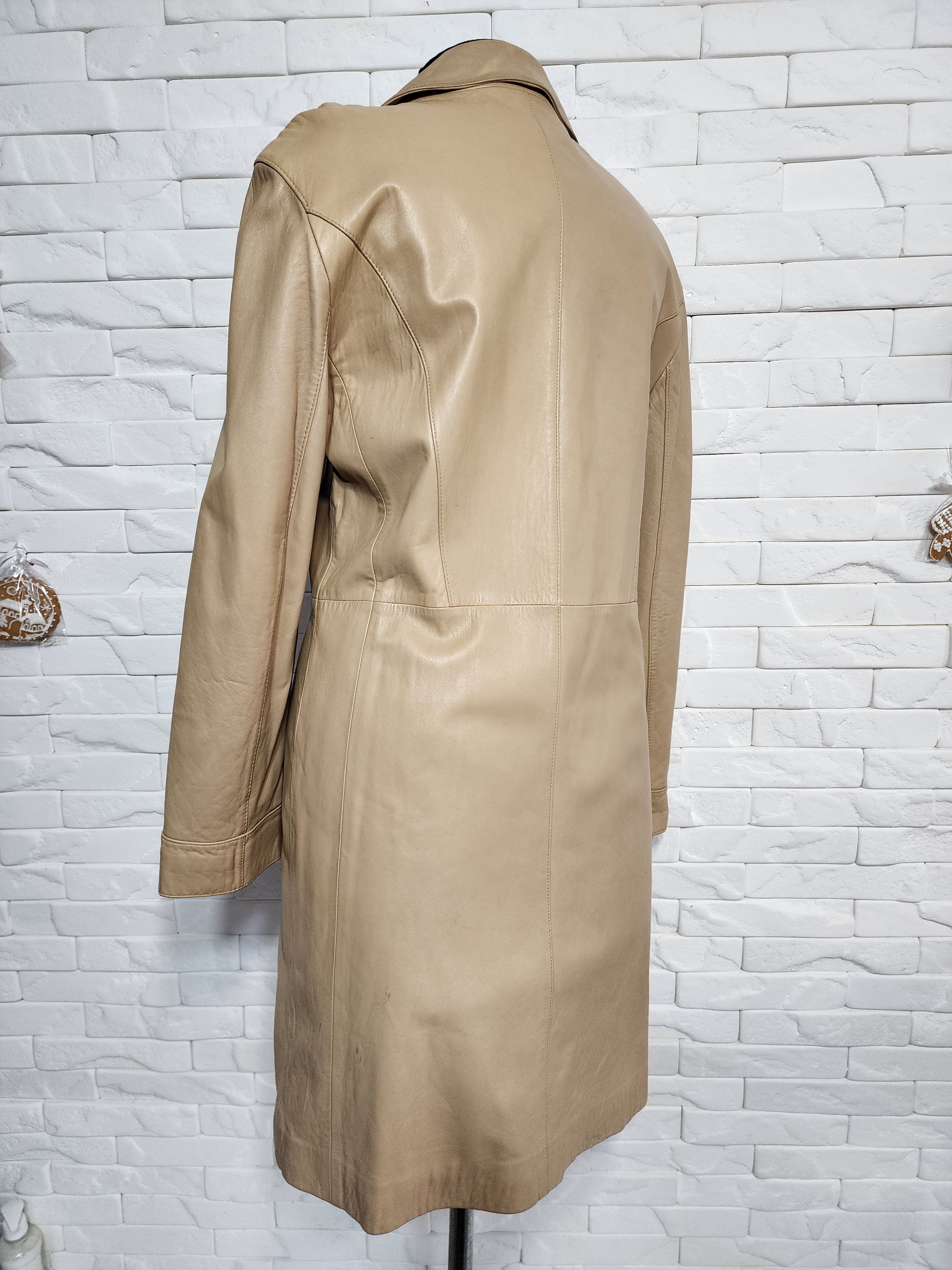 Genuine Leather Brown Leather Trench Coat: Women's Long Leather Raincoat Size L / US 10 / IT 46 - 6 Thumbnail