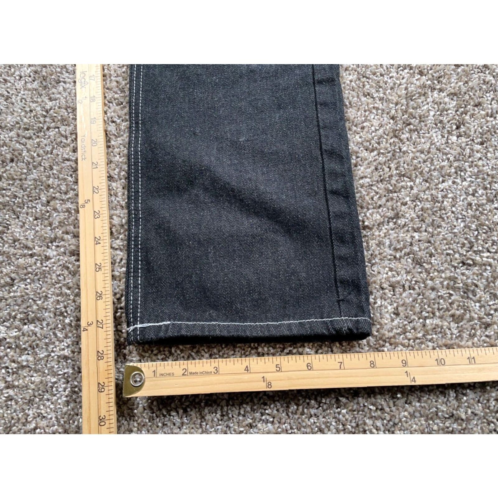 Vintage VINTAGE Mecca Jeans Tapered Hipster Black Denim 32 x 28 Men’s Low Rise Embroidered 5-Pocket Mens Jeans Size US 32 / EU 48 - 6 Thumbnail
