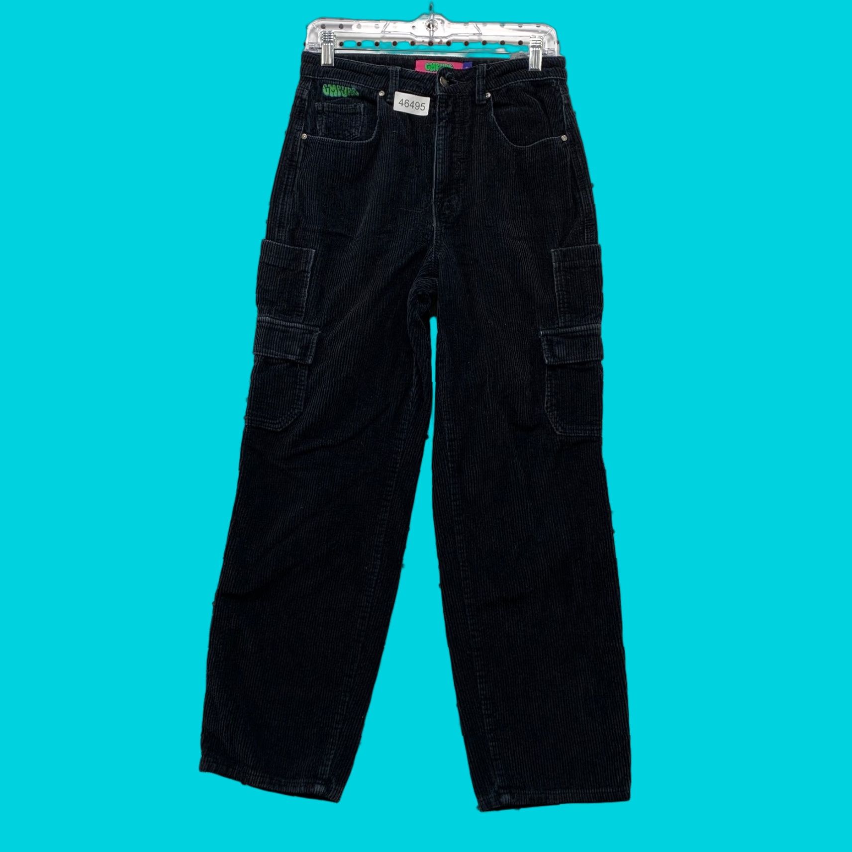 Empyre Empyre Tori Corduroy Pants Womens Size 6 Black Skater Loose Fit Baggy 28x28 Size 28" / US 6 / IT 42 - 1 Thumbnail