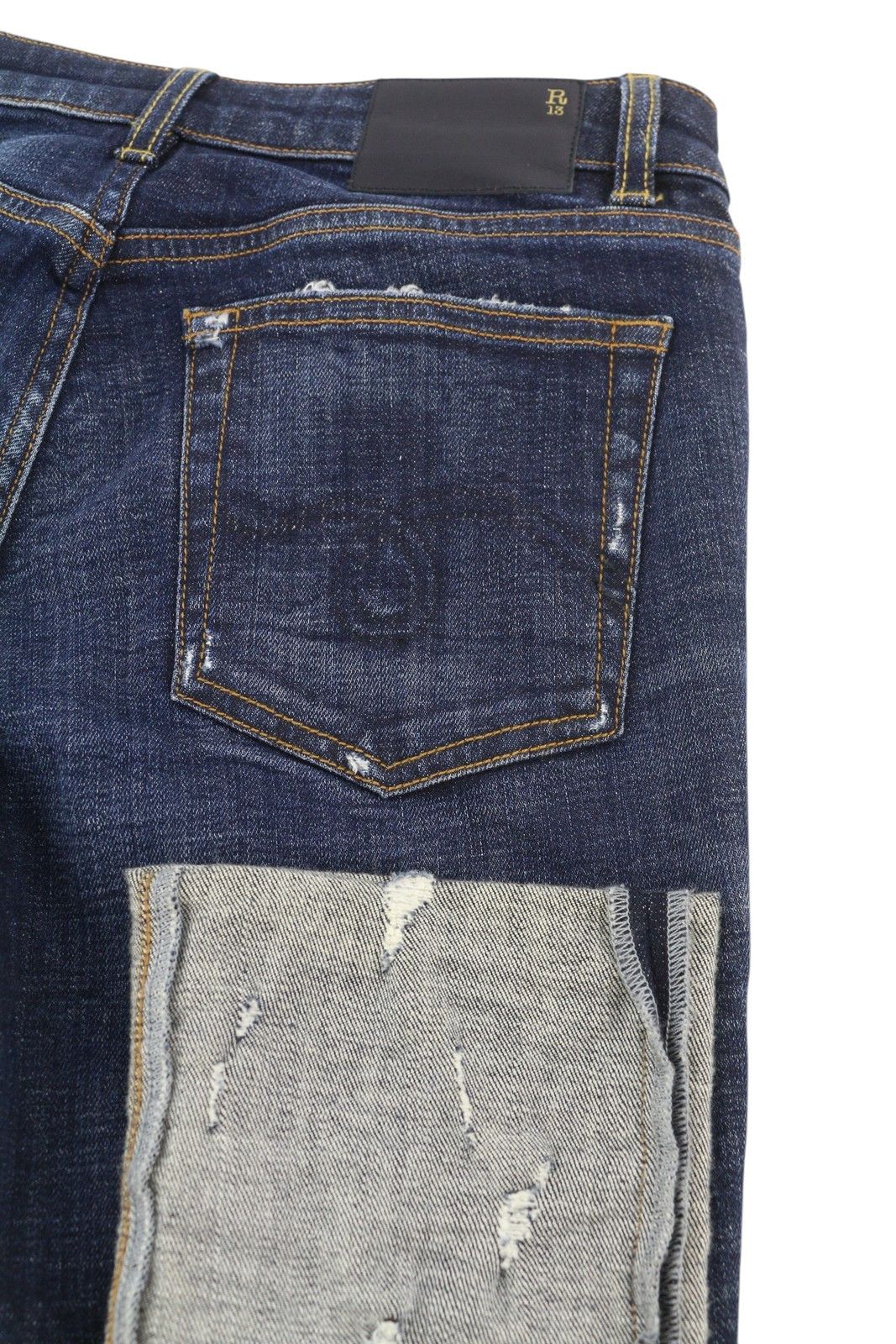 R13 KATE SKINNY CUFF 27 Howel Indigo Faded Distress 86240 Size 27" / US 4 / IT 40 - 5 Thumbnail