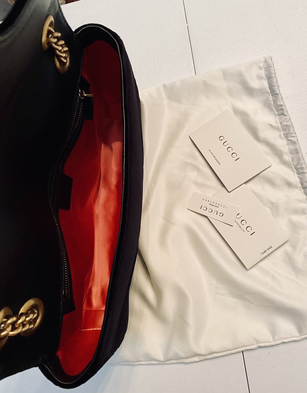 Gucci Gucci 🇮🇹 Black Velvet Matelasse Medium 2.0 GG Marmont Bag New Size ONE SIZE - 16 Thumbnail