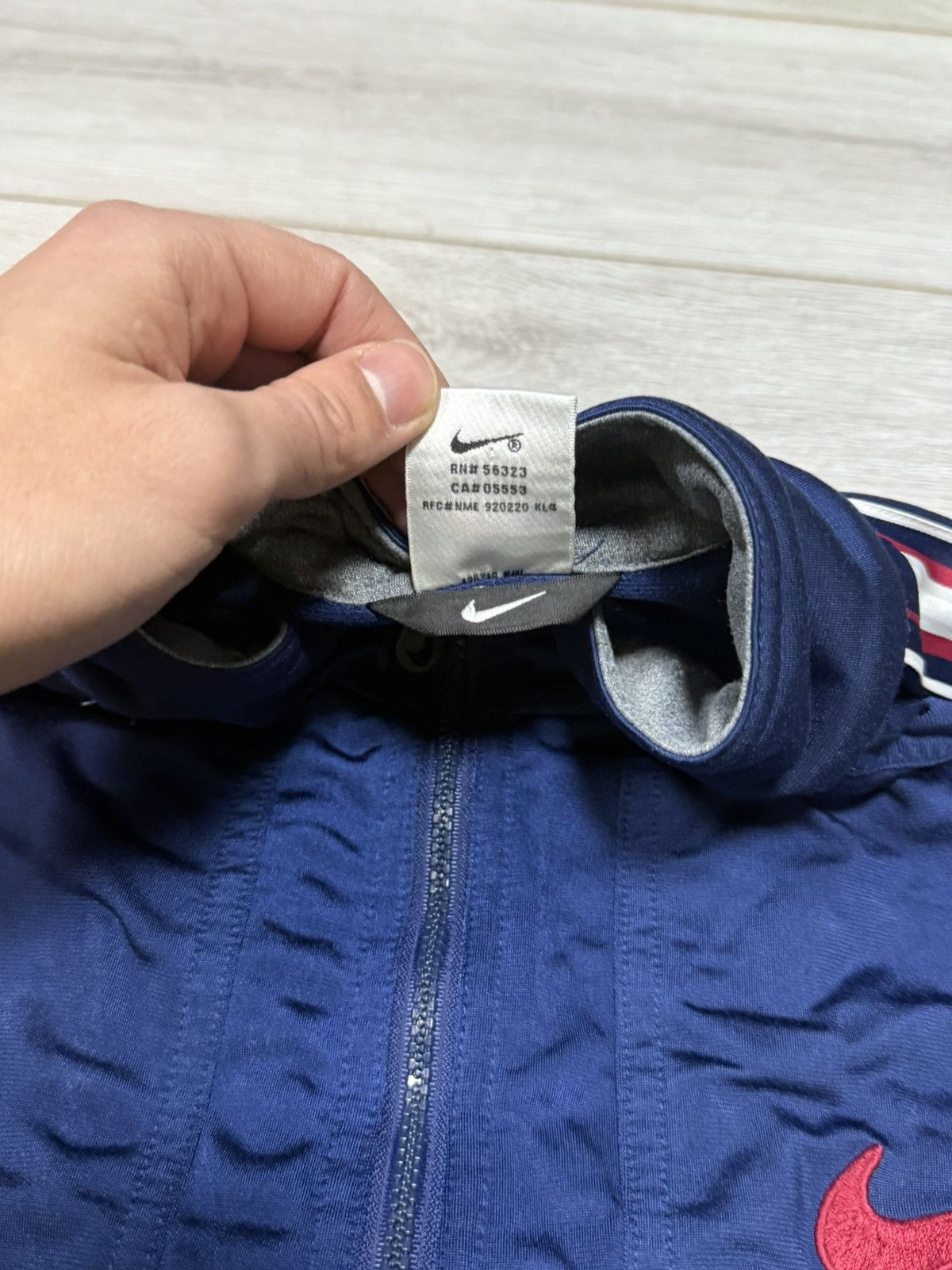 Vintage Nike USA 90s vintage track jacket big swoosh monogram Size US XL / EU 56 / 4 - 5 Thumbnail