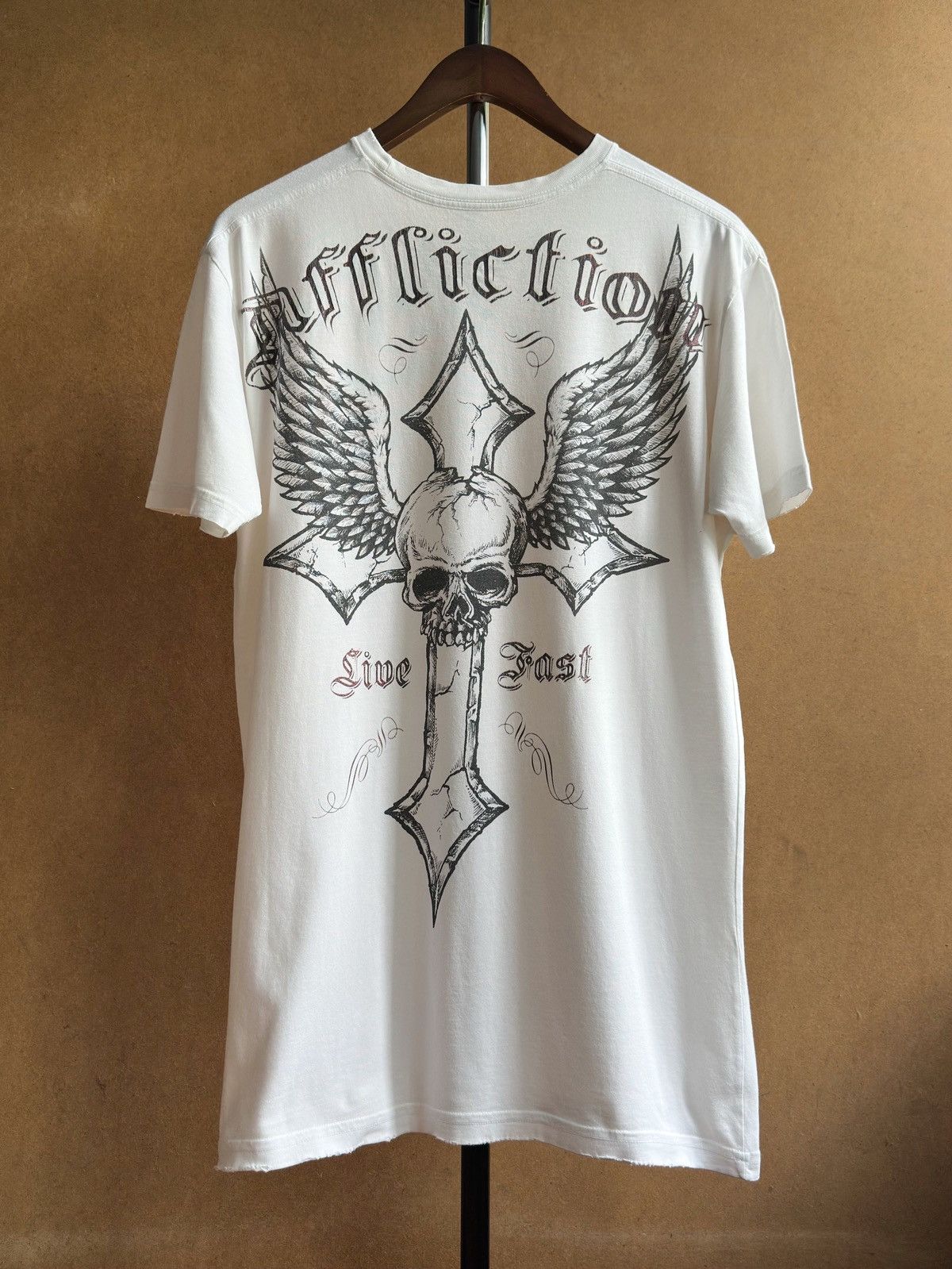 Affliction VINTAGE CRAZY Y2K AFFLICTION LIVE FAST CROSS SKULL TEE Size US L / EU 52-54 / 3 - 1 Thumbnail
