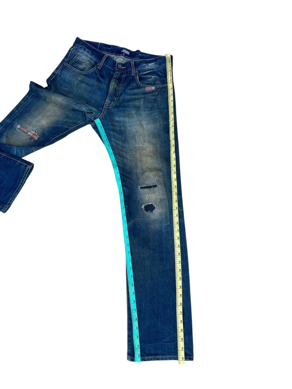 Le Grande Bleu (L.G.B.) Purple&Yellow Japan Dirty Mud Denim Straight Jeans Size US 32 / EU 48 - 4 Thumbnail