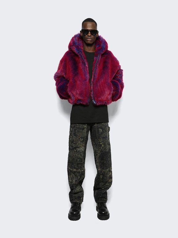 Givenchy o1gr1nt0125 Cropped Hooded Bomber Jacket In Faux Fur Size US M / EU 48-50 / 2 - 2 Thumbnail