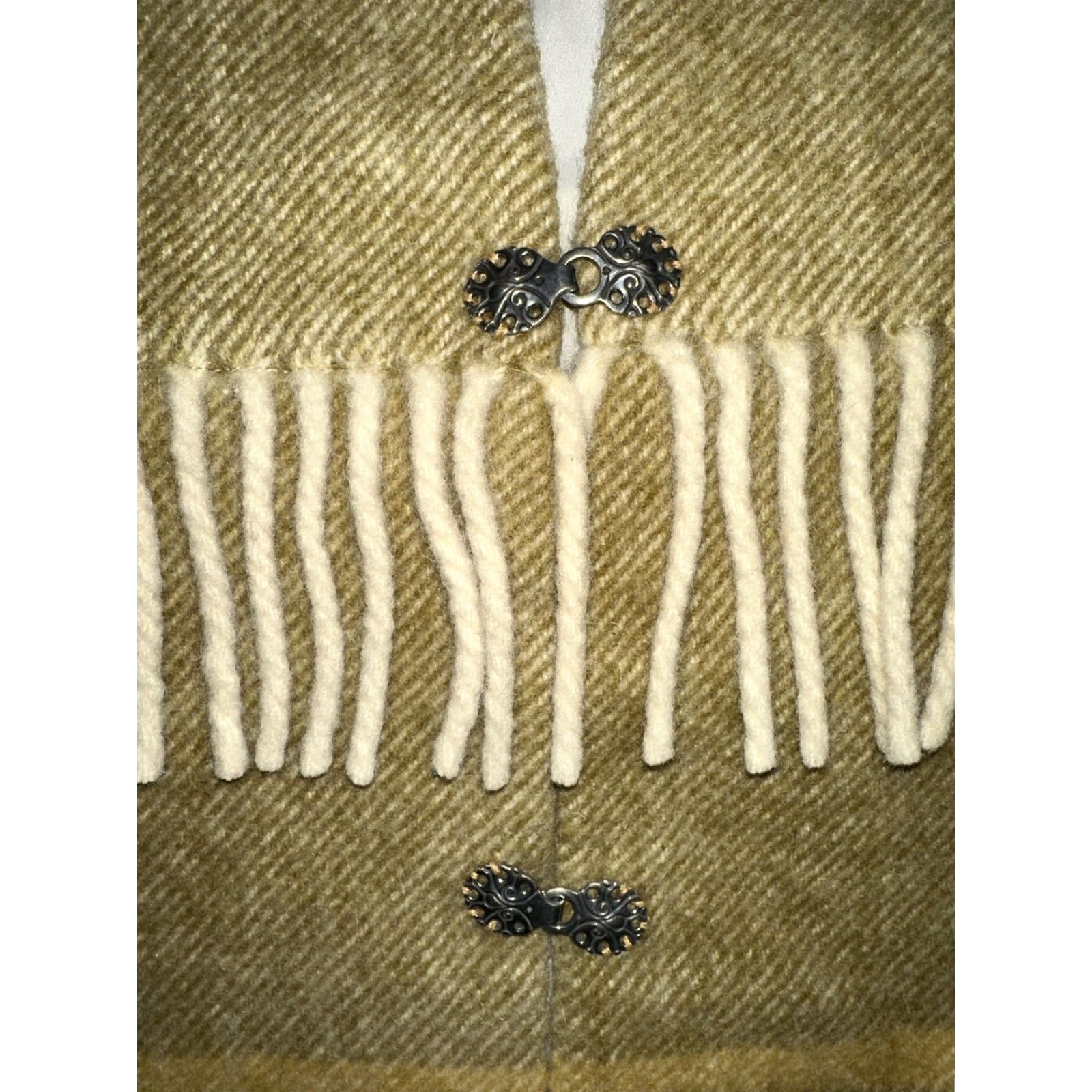 Vintage VINTAGE Ljungberg for Kjell Vest Wool Fringe Cream M Women Western Norway Medium Vest Size M / US 6-8 / IT 42-44 - 3 Thumbnail