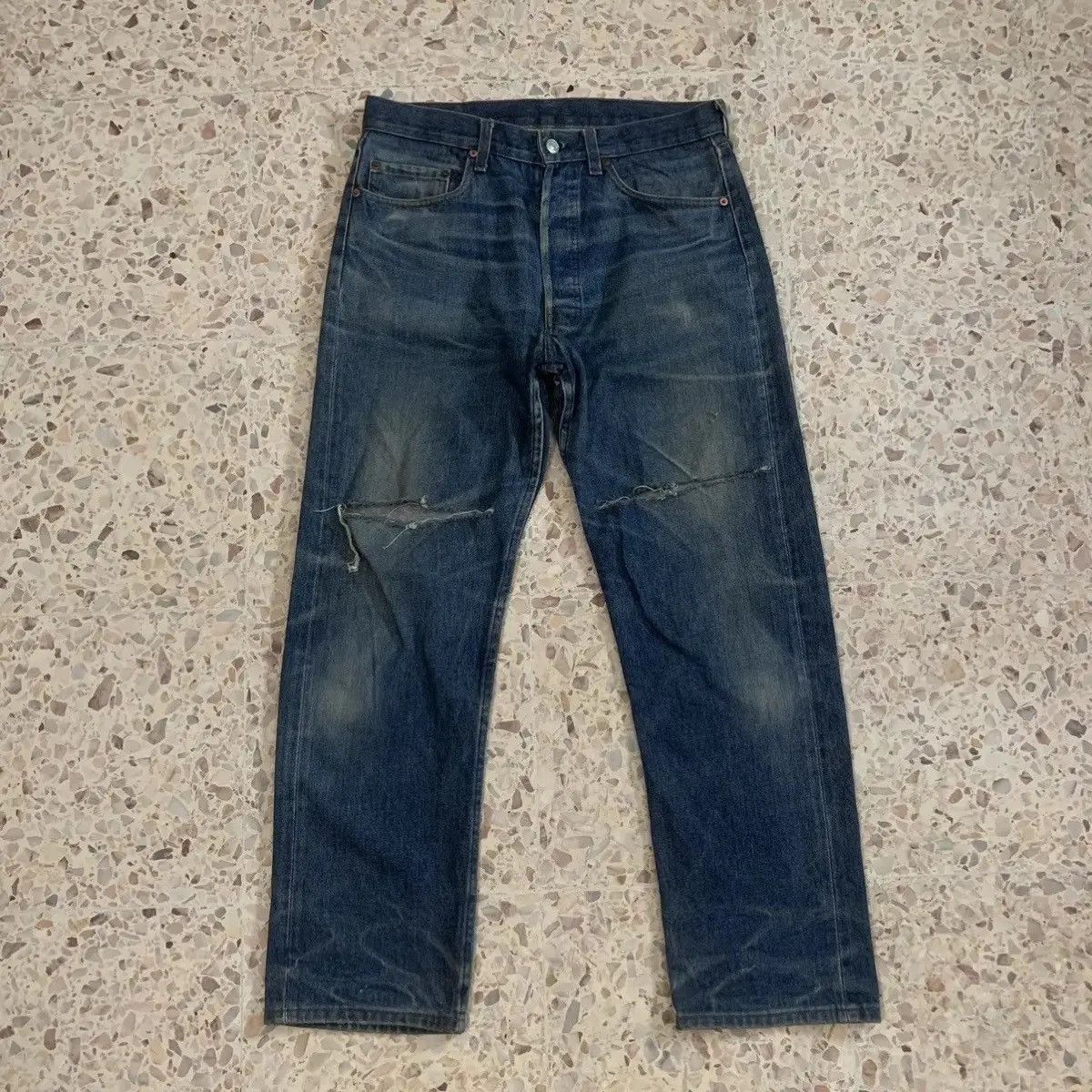 Levi's Vintage Levi’s 501 Jeans Levis Ripped Distressed Denim Pants Size US 30 / EU 46 - 1 Thumbnail