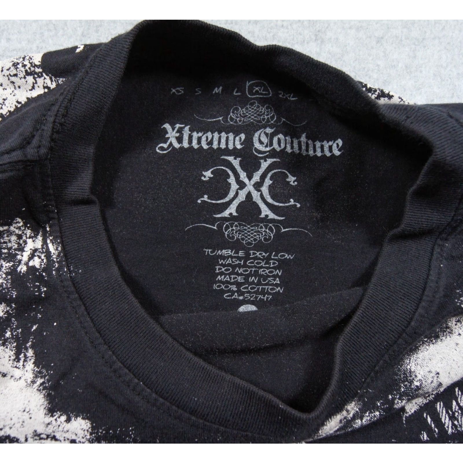 Vintage Xtreme Couture Shirt Mens XL Black Grunge Goth Skate Graphic Tee Skull Wings Size US XL / EU 56 / 4 - 6 Thumbnail