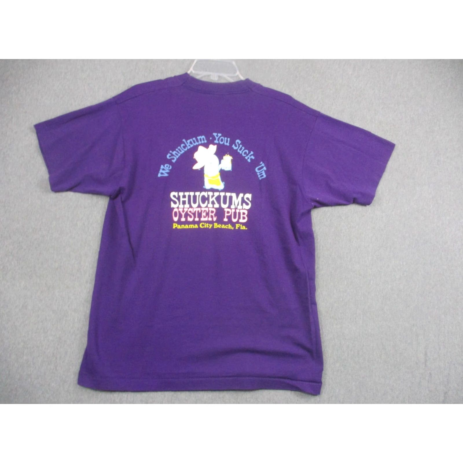 Vintage VINTAGE Screen Stars Best Shirt Mens XL Purple Graphic Shuckums Oyster Pub Front Back Logo 90s Beach Bar Pub Size US XL / EU 56 / 4 - 7 Thumbnail