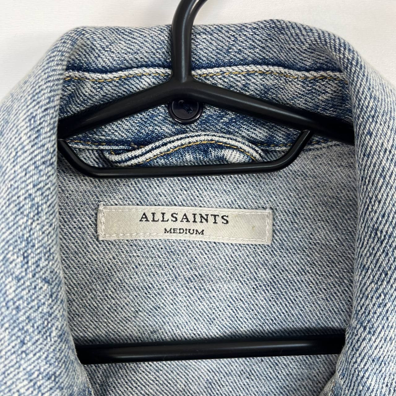 Allsaints AllSaints Womens Cropped Denim Jacket Blue Acid Wash Size M Size US M / EU 48-50 / 2 - 5 Thumbnail