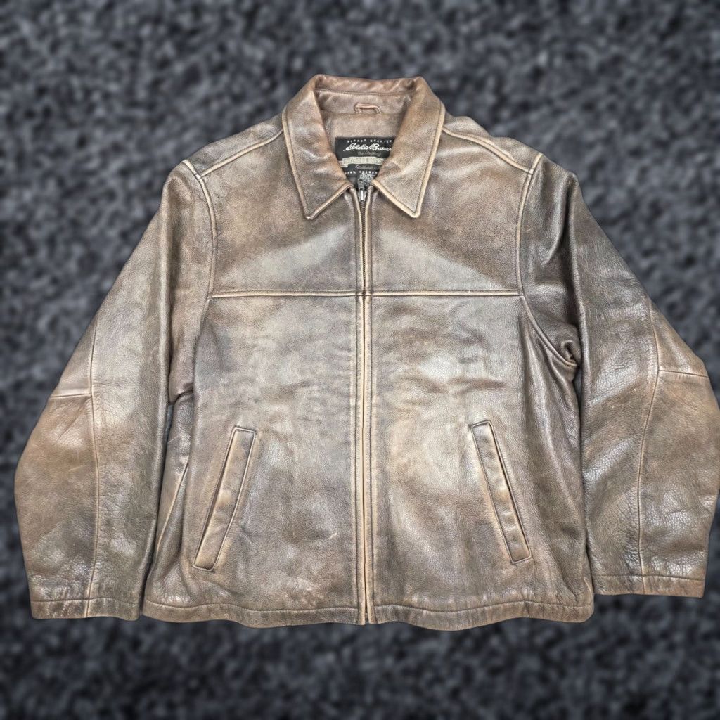 Eddie Bauer VINTAGE Eddie Bauer Leather Bomber Jacket Men's Large Brown Patina Butter Soft Size US L / EU 52-54 / 3 - 1 Thumbnail