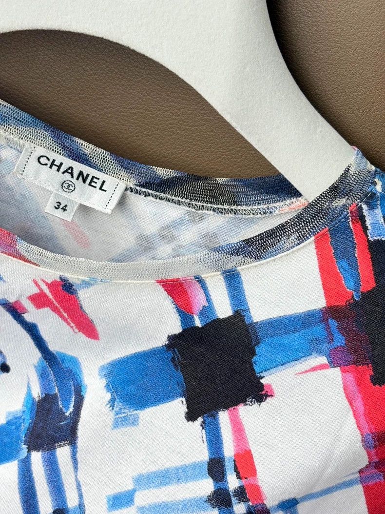 Chanel Chanel Airport series plaid graffiti short sleeves 2503-Nex Size XXS / US 00 / IT 34 - 4 Thumbnail