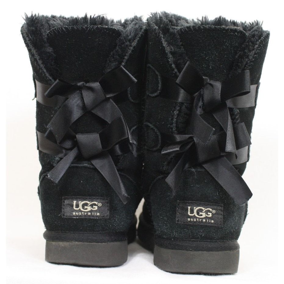 Ugg UGG Australia Bailey Bow Boots Women 5 Black Suede Shearling Size US 5 / IT 35 - 5 Thumbnail