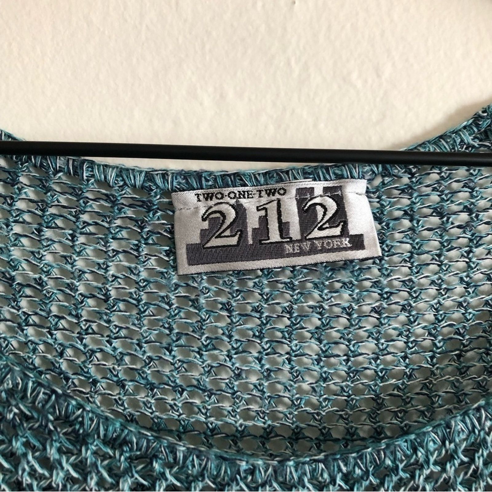 Other Vintage 90s 212 Collection Blue Green Knit Sweater Top Size M / US 6-8 / IT 42-44 - 2 Thumbnail
