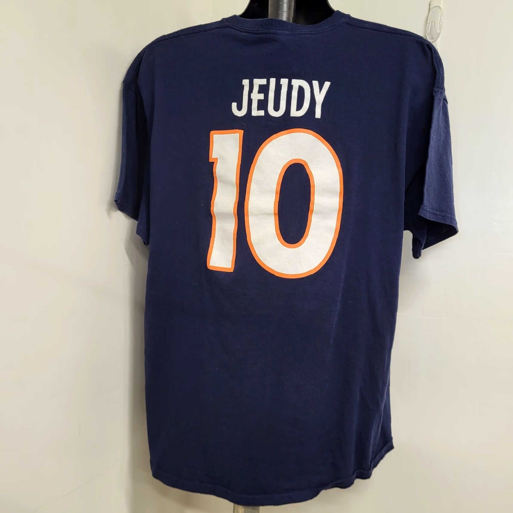 NFL NFL Denver Broncos Shirt Men's XL Jerry Jeudy Blue 100% Cotton Gildan 5000 EUC Size US XXL / EU 58 / 5 - 3 Thumbnail