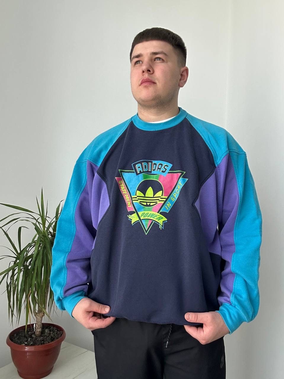 Adidas × Vintage Vintage Adidas Sportswear 90’s Center Logo Sweatshirt Size US L / EU 52-54 / 3 - 16 Thumbnail